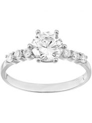 Diamant Exquis Złoty pierścionek z cyrkoniami rozmiar: 56. Szare pierścionki damskie Diamant Exquis, z cyrkonią, złote. Za 978.99 zł.