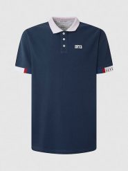 Pepe Jeans Koszulka polo w kolorze granatowym rozmiar: XL. Niebieskie koszulki polo męskie Pepe Jeans, xl, bez wzorów, z bawełny, bez ramiączek. Za 166.88 zł.