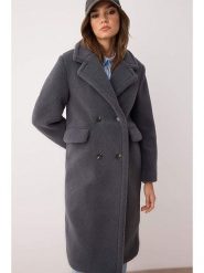 Trendyol Płaszcz pluszowy w kolorze antracytowym rozmiar: 38. Czarne płaszcze damskie Trendyol, bez wzorów. Za 139.20 zł.