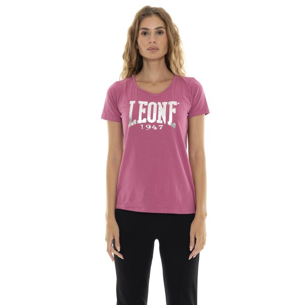 Koszulka z bawełna na co dzień na siłownię. Fioletowe bluzki damskie LEONE 1947 APPAREL, z bawełny, bez kołnierzyka, bez ramiączek. W wyprzedaży za 54.73 zł.