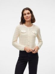 Vero Moda Kardigan w kolorze beżowym rozmiar: M. Brązowe kardigany damskie Vero Moda, m, bez wzorów, z bawełny. Za 149.31 zł.