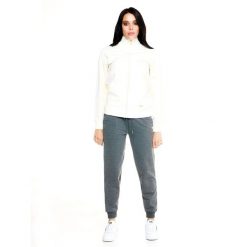 Bluza z zamek błyskawiczny na co dzień na siłownię. Białe bluzy bez kaptura damskie LEONE 1947 APPAREL, l, z dresówki. W wyprzedaży za 273.65 zł.