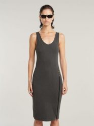 G-Star Sukienka w kolorze antracytowym rozmiar: XL. Czarne sukienki damskie G-Star, xl, bez wzorów, z bawełny, retro, bez kołnierzyka, bez ramiączek, midi. Za 121.99 zł.