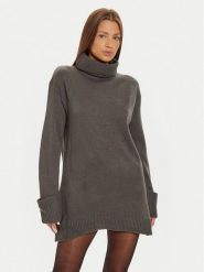 Brave Soul Sukienka dzianinowa LKD-555BELLACHAR Szary Loose Fit. Szare sukienki damskie Brave Soul, l, bez wzorów, z dzianiny, bez kołnierzyka, bez ramiączek. Za 69.99 zł.