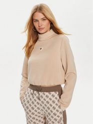 Guess Bluza Olympe V4YQ05 KCAY2 Beżowy Regular Fit. Brązowe bluzy bez kaptura damskie Guess, s, z syntetyku. Za 209.33 zł.