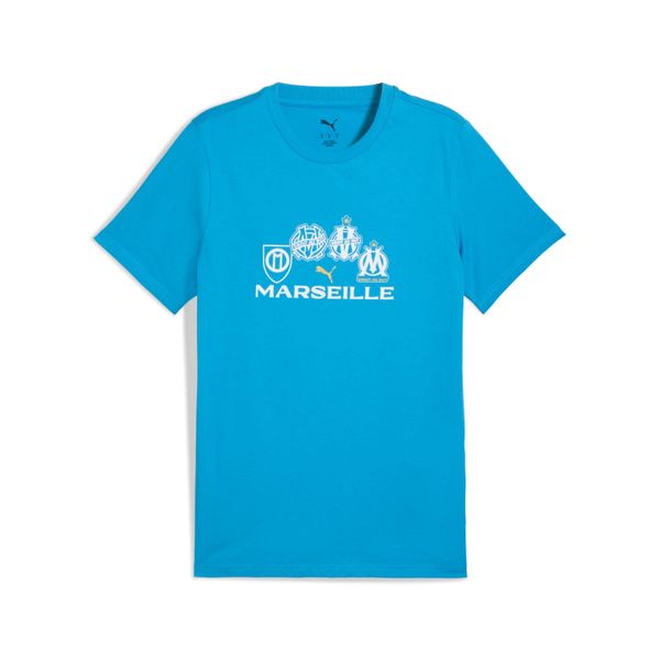 Koszulka OM. Niebieskie t-shirty sportowe męskie Puma, bez ramiączek, do piłki nożnej. Za 185.50 zł.