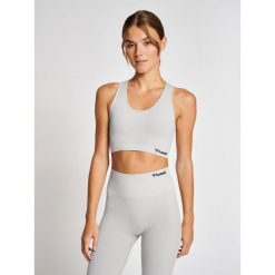 Hmlmt Rest Seamless Rib Sport Top. Szare topy damskie HUMMEL, s, bez wzorów, bez ramiączek. Za 80.00 zł.