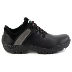 Olivier Skórzane buty trekkingowe męskie 311GT czarne. Czarne buty trekkingowe męskie ze skóry, bez zapięcia, trekkingowe. Za 351.82 zł.