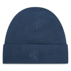 Czapka Calvin Klein. Niebieskie czapki męskie CALVIN KLEIN, na zimę, bez wzorów. Za 129.99 zł.
