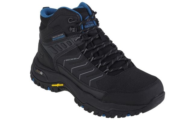 Buty trekkingowe męskie, Skechers Arch Fit Dawson-Raveno. Czarne buty trekkingowe męskie Skechers, z materiału, bez zapięcia, trekkingowe. Za 548.00 zł.