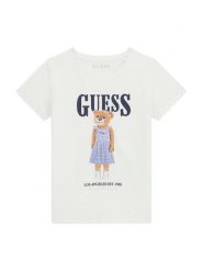 Guess T-Shirt J6GI04 K6YW4 Biały Regular Fit. Białe koszulki dziewczęce Guess, z aplikacjami, z bawełny, bez ramiączek. Za 119.99 zł.