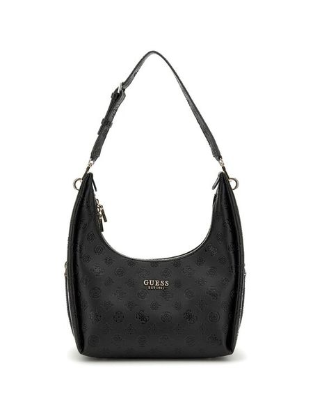 Guess Torebka Phoebe HWPD96 65020 Czarny. Czarne listonoszki damskie Guess, z aplikacjami, ze skóry, bez dodatków. Za 302.99 zł.