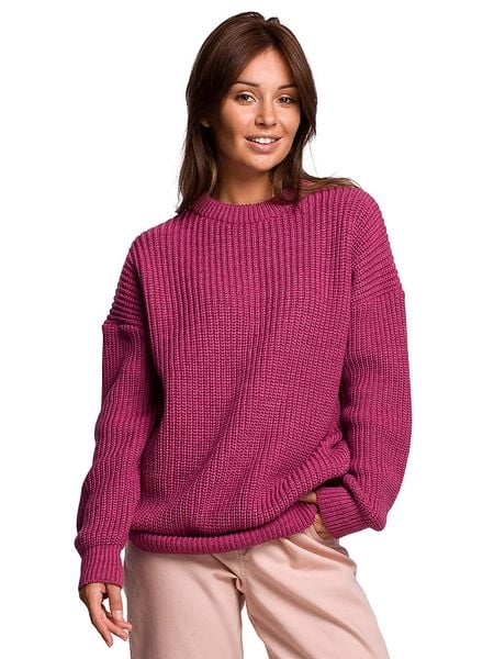 Be Wear Sweter w kolorze różowym rozmiar: L/XL. Różowe swetry klasyczne damskie Be Wear, l, z wełny, bez kołnierzyka. Za 91.34 zł.