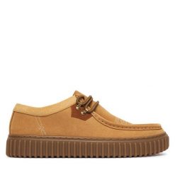 Półbuty Clarks. Brązowe półbuty męskie Clarks, bez zapięcia. Za 479.99 zł.