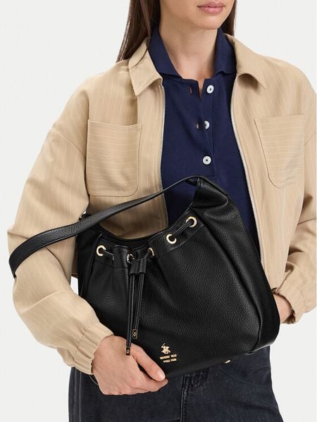 Beverly Hills Polo Club Torebka CEO-BHPC-C-007-10 Czarny. Czarne torebki klasyczne damskie Beverly Hills Polo Club, bez wzorów, ze skóry, bez dodatków. Za 229.99 zł.