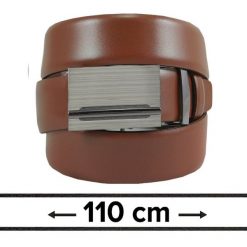 Pasek Brązowy do Spodni 110 cm, Automatyczna Klamra, Skórzany, Elegancki -VICTORIO. Brązowe paski męskie Victorio, bez wzorów, ze skóry, eleganckie. Za 99.00 zł.
