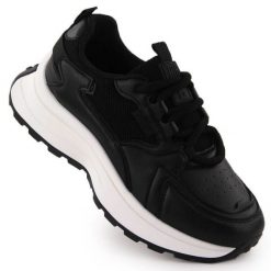 Buty damskie sportowe Big Star NN274A106 czarne. Czarne buty sportowe na co dzień damskie bez wzorów. Za 239.49 zł.
