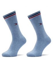 Tommy Hilfiger Skarpety długie 701228176 Niebieski. Niebieskie skarpetki damskie Tommy Hilfiger, bez wzorów, z bawełny. Za 39.99 zł.