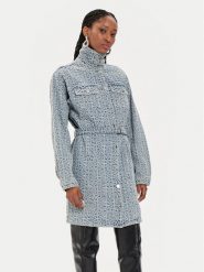 Gestuz Sukienka jeansowa Nila 10908695 Niebieski Relaxed Fit. Niebieskie sukienki damskie Gestuz, bez wzorów, z bawełny, bez kołnierzyka, bez ramiączek. Za 1,339.00 zł.