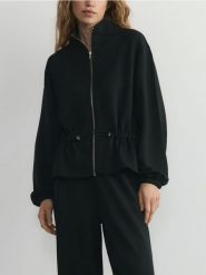 Rozpinana bluza z modalem - czarny. Czarne bluzy bez kaptura damskie Reserved, l, z dzianiny. Za 159.99 zł.