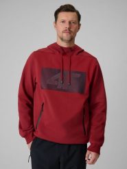 4F Bluza dresowa regular z kapturem męska - czerwona L. Czerwone bluzy z kapturem męskie 4f, l, z bawełny. Za 199.99 zł.