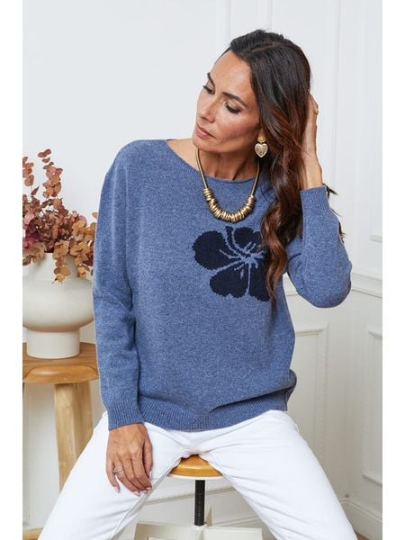 Joséfine Sweter "Lambi" w kolorze niebieskim rozmiar: XL. Niebieskie swetry klasyczne damskie Joséfine, xl, z kaszmiru, bez kołnierzyka. Za 187.99 zł.