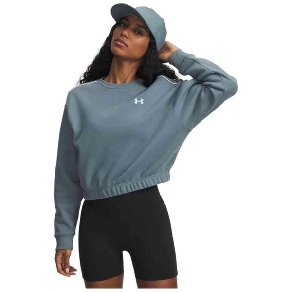 Bluza Damska UA Rival Fleece Piped Crew 6007035-587. Niebieskie bluzy bez kaptura damskie Under Armour. Za 129.14 zł.