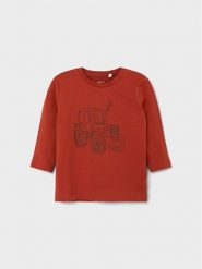 NAME IT Bluzka 13206935 Czerwony Regular Fit. Czerwone t-shirty chłopięce Name it, bez wzorów, z bawełny, bez ramiączek. Za 49.99 zł.