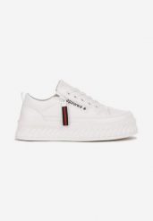 Białe Buty Sportowe Sneakersy na Żłobionej Platformie ze Skórzaną Wkładką Oilitana. Białe sukienki niemowlęce Renee, bez wzorów, z jeansu, bez ramiączek. Za 54.99 zł.