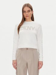 DKNY Sweter DJ4R0424 Écru Regular Fit. Swetry klasyczne damskie DKNY, m, z bawełny, bez kołnierzyka. Za 219.99 zł.