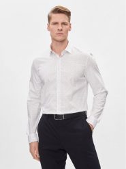 Calvin Klein Koszula K10K112298 Biały Slim Fit. Białe koszule męskie CALVIN KLEIN, m, bez wzorów, z bawełny, bez kołnierzyka, bez ramiączek. Za 379.99 zł.