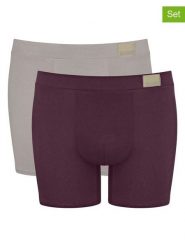 Sloggi Bokserki (2 pary) "Go Natural" w kolorze szarobrązowo-bordowym rozmiar: L. Czerwone bokserki męskie Sloggi, bez wzorów. Za 61.31 zł.