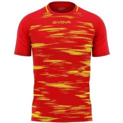 Koszulka Givova Pixel Sport 2XS Czerwona/Żółta - Lekka i Oddychająca. Czerwone bluzki sportowe damskie Givova, xs, z poliesteru, bez kołnierzyka, bez ramiączek. Za 140.99 zł.