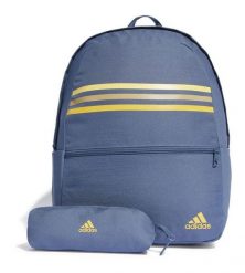 Plecak szkolny adidas Classic z piórnikiem. Niebieskie plecaki damskie Adidas, bez wzorów. Za 148.65 zł.