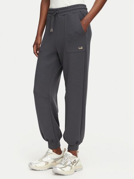 EA7 Emporio Armani Spodnie dresowe 7W000193 AF24375 U8117 Szary ciemny Regular Fit. Szare spodnie dresowe damskie EA7 Emporio Armani, s, bez wzorów, z dresówki. Za 502.99 zł.