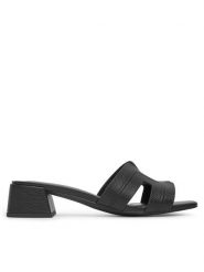 JENNY Klapki R255SS00541 Czarny. Czarne klapki damskie Jenny, bez wzorów, z materiału, bez obcasa. Za 129.99 zł.