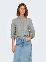 ONLY Sweter w kolorze szarym rozmiar: XS. Szare golfy damskie Only, xs, bez wzorów, ze splotem, bez ramiączek. Za 61.46 zł.