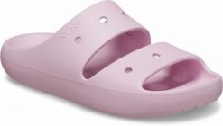 Klapki Dla Dorosłych Crocs Classic V2 Sandal. Czerwone klapki damskie Crocs, bez wzorów, z materiału, bez obcasa. Za 118.99 zł.