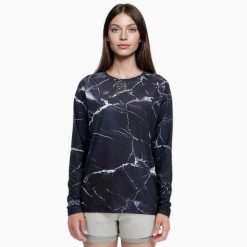 Damska koszulka z długim rękawem do biegania w terenie TERRARUN. Czarne t-shirty damskie BODYCROSS, bez wzorów, ze skóry, bez kołnierzyka. W wyprzedaży za 292.99 zł.