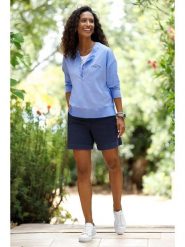Heine Bluza w kolorze niebieskim rozmiar: 48. Niebieskie bluzy bez kaptura damskie Heine, z bawełny. Za 46.95 zł.