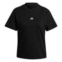 Damska koszulka bawełniana adidas Essentials Small Logo. Czarne bluzki sportowe damskie Adidas, xs, z bawełny, bez kołnierzyka, bez ramiączek. Za 145.50 zł.