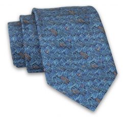Krawat Męski, Turkusowy, Morski, Melanżowy, Drobny Wzór, Elegancki, 7 cm -Angelo di Monti. Niebieskie krawaty i muchy męskie Angelo di Monti, bez wzorów, z tkaniny, eleganckie. Za 45.00 zł.