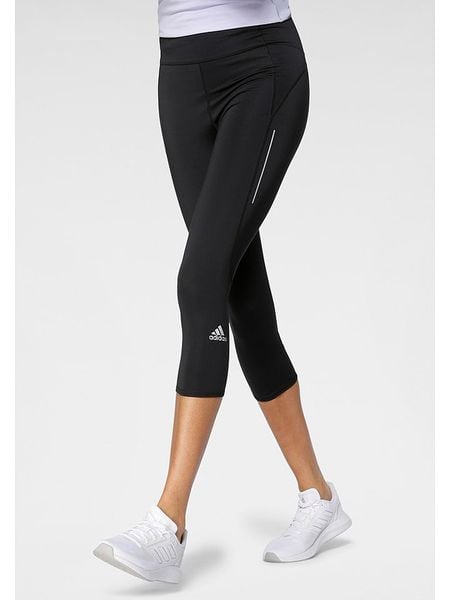 Adidas Legginsy sporotwe "Own The Run 3/4" w kolorze czarnym rozmiar: S. Czarne legginsy damskie Adidas, s, bez wzorów, z materiału. Za 170.47 zł.