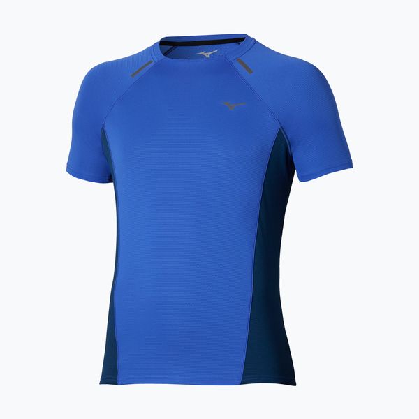 Koszulka do biegania męska Mizuno Active DryAeroFlow Tee. Niebieskie t-shirty sportowe męskie Mizuno, l, z materiału, bez ramiączek, do biegania. Za 229.99 zł.