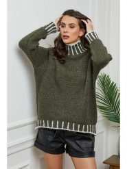So Cachemire Sweter "Alioth" w kolorze khaki rozmiar: XL. Brązowe golfy damskie So Cachemire, xl, bez wzorów, bez ramiączek. Za 146.85 zł.