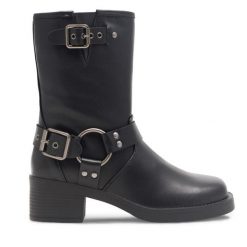 Botki Jenny Fairy. Czarne botki damskie Jenny Fairy, bez obcasa, na słupku, bez zapięcia. Za 107.99 zł.