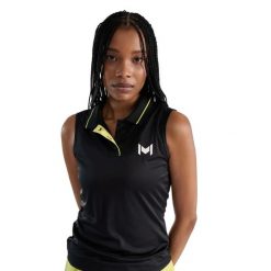 Damski tank top Mouratoglou Apparel Match New York. Czarne topy sportowe damskie MOURATOGLOU, m, bez wzorów, z tkaniny, bez ramiączek. Za 222.50 zł.
