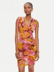 Pinko Sukienka koktajlowa Androgeo Abito 103224 A1OB Różowy Slim Fit. Czerwone sukienki damskie Pinko, xs, bez wzorów, z syntetyku, wizytowe, bez kołnierzyka, bez ramiączek. Za 419.99 zł.