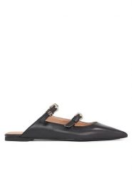 Tommy Hilfiger Klapki Th Pointy Leather Mule FW0FW07722 Czarny. Czarne klapki damskie Tommy Hilfiger, bez wzorów, ze skóry, bez obcasa. Za 289.99 zł.