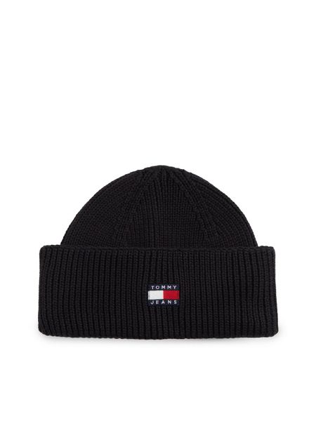 Tommy Jeans czapka z dzianiny Mężczyźni Bawełna (100%) czarny, ONE SIZE. Czarne czapki męskie Tommy Jeans, bez wzorów, z bawełny, wakacyjne. Za 169.95 zł.